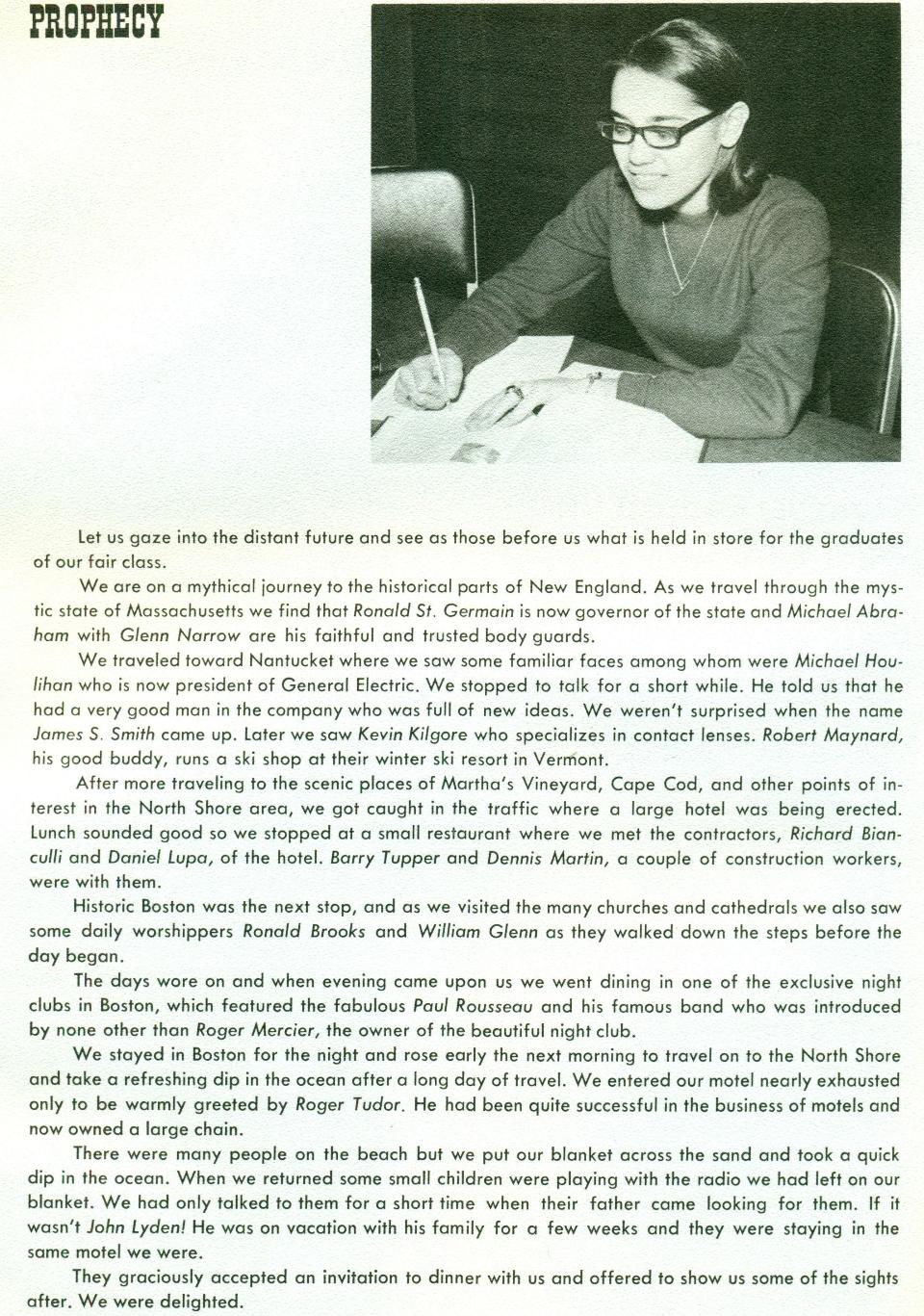 Worcester Industrial Technical Institute Class of 1967 Yearbook Class Prophesy - 1