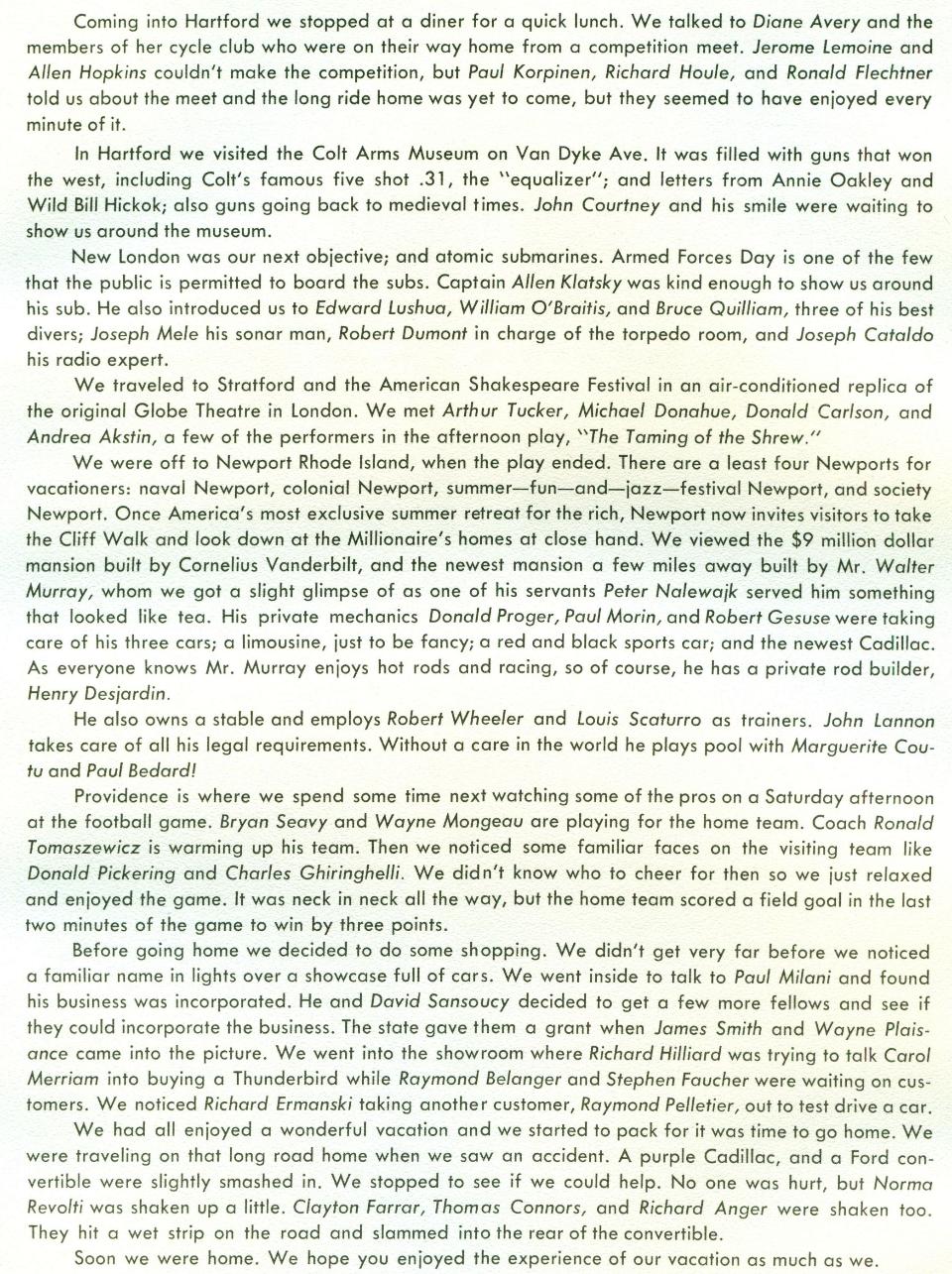Worcester Industrial Technical Institute Class of 1967 Yearbook Class Prophesy Part 4