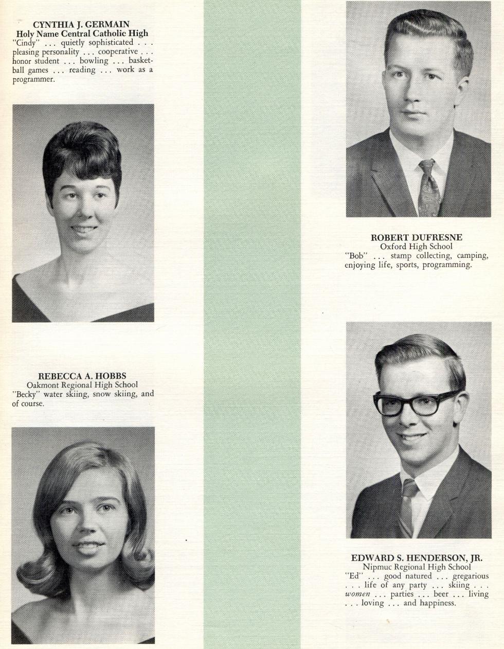 Worcester Industrial Technical Institute Class of 1968 Yearbook Data Processing