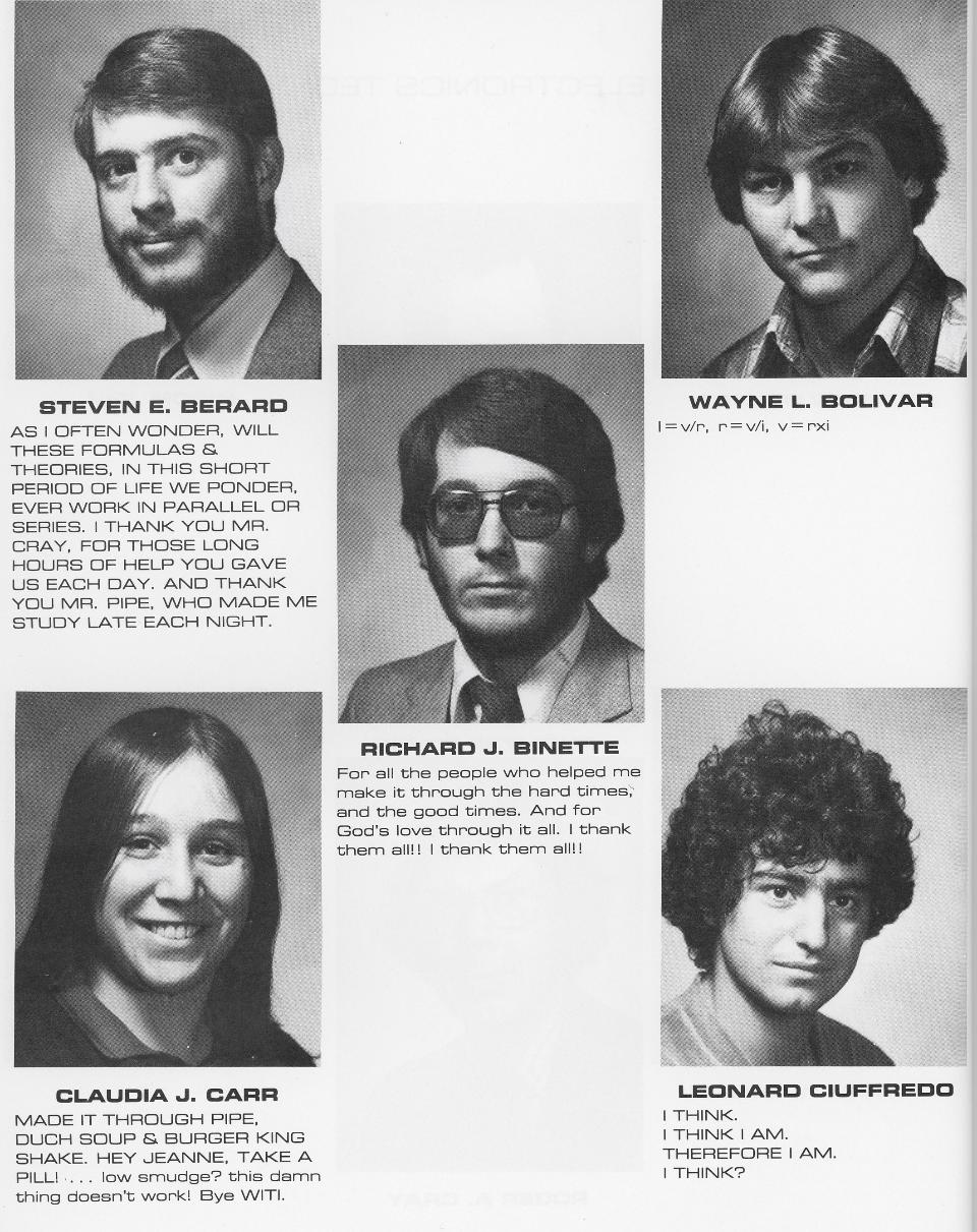Worcester Industrial Technical Institute Industrial Electronics Technology Class of 1982