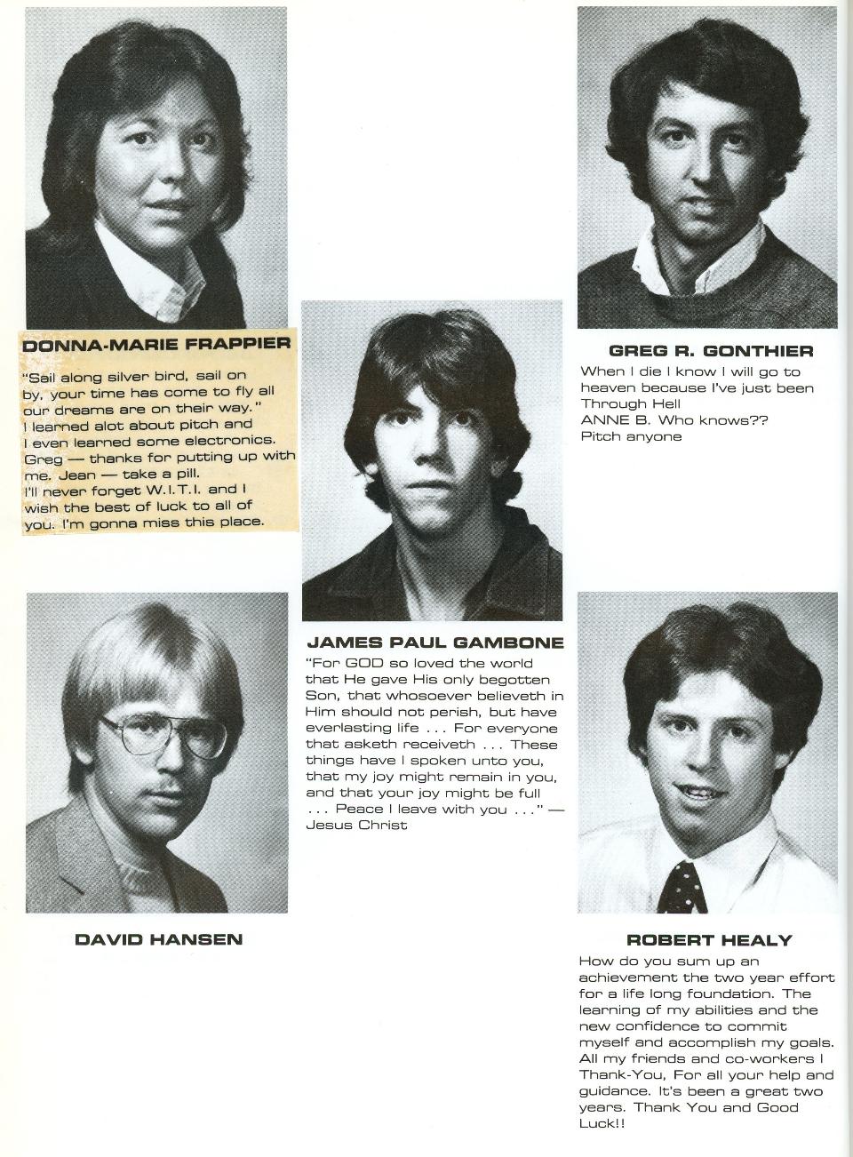 Worcester Industrial Technical Institute Industrial Electronics Technology Class of 1982