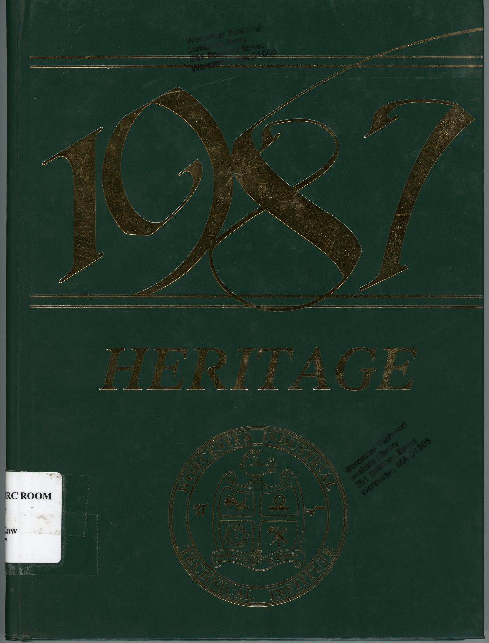 Worcester Industrial Technical Institute Class of 1987 Yearbook Cover